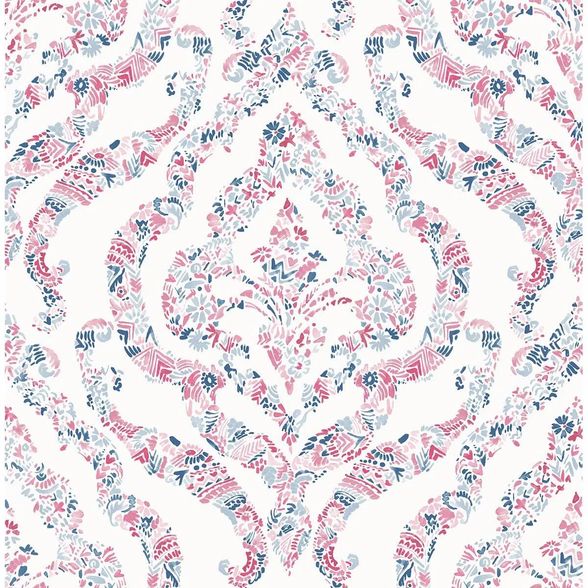 A-Street Prints Featherton wallpaper, color Coral, SKU 2901-25400