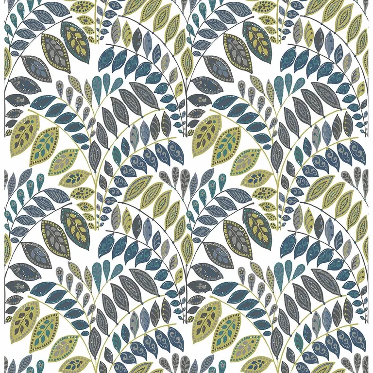 A-Street Prints Fiddlehead wallpaper, color Green, SKU 2821-25142