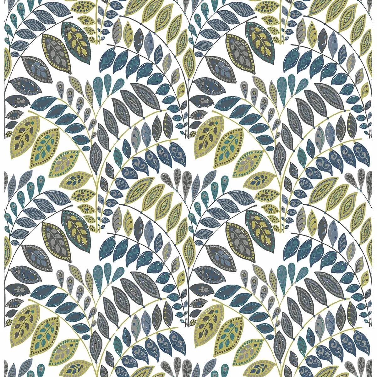 A-Street Prints Fiddlehead wallpaper, color Green, SKU 2821-25142
