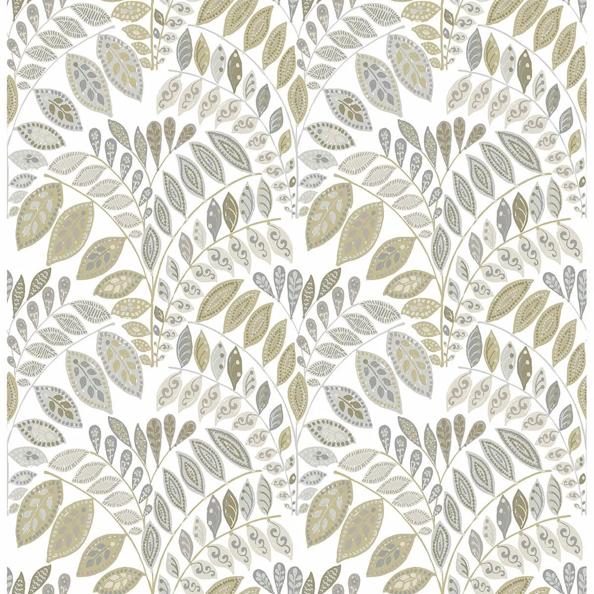 A-Street Prints Fiddlehead wallpaper, color Grey, SKU 2821-25145