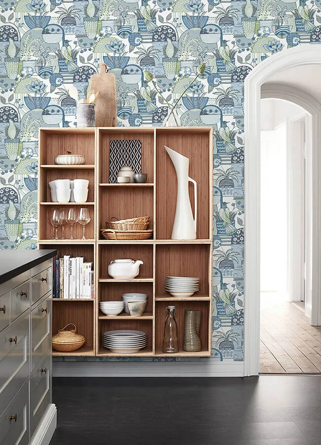 A-Street Prints Fika - Blue Wallpaper | Buy Online A-Street Prints Fika wallpaper, color Blue, SKU 4066-26555