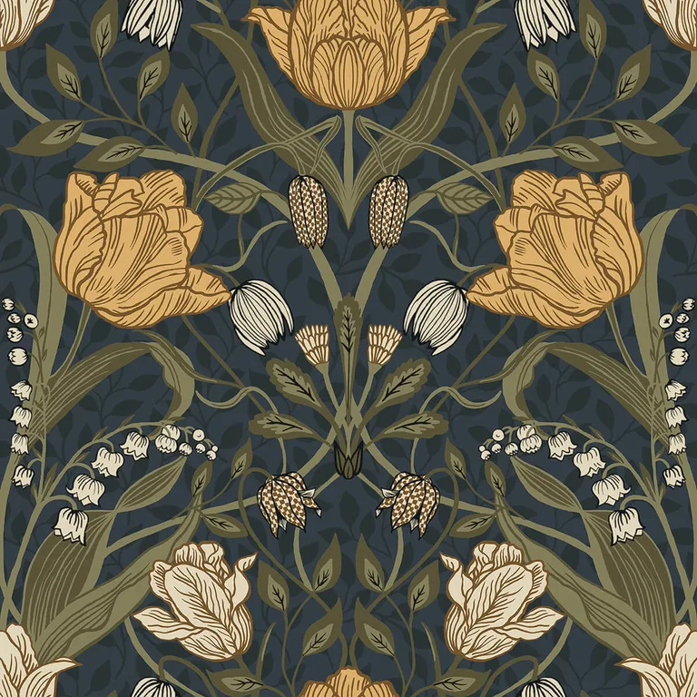 A-Street Prints Filippa wallpaper, color Navy, SKU 2999-44106