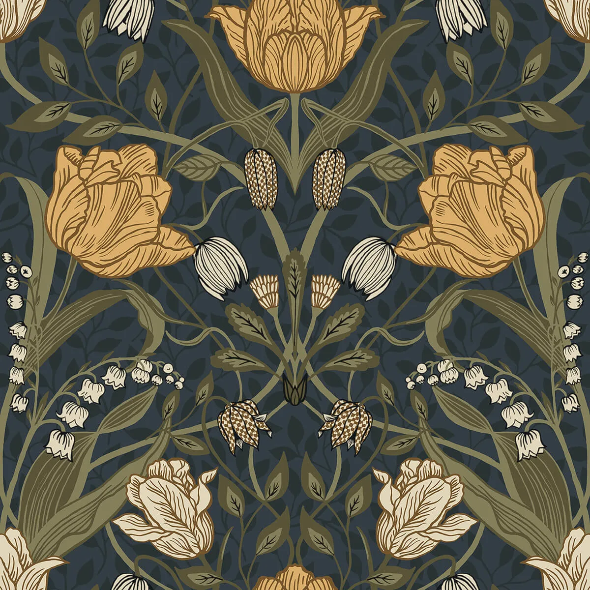A-Street Prints Filippa wallpaper, color Navy, SKU 2999-44106