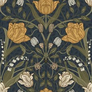 A-Street Prints Filippa wallpaper, color Navy, SKU 4080-44106