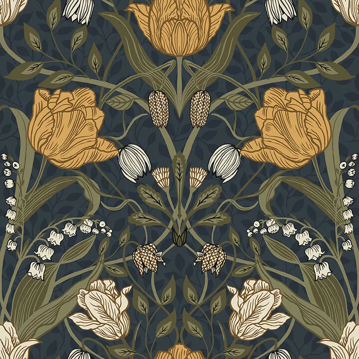 A-Street Prints Filippa wallpaper, color Navy, SKU 4080-44106