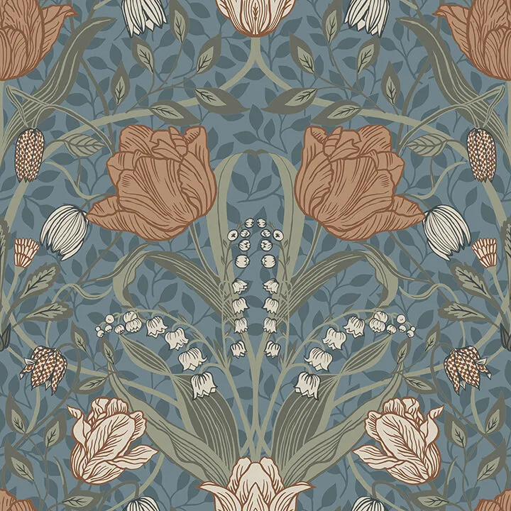 A-Street Prints Fillippa wallpaper, color Blue, SKU 4080-33009