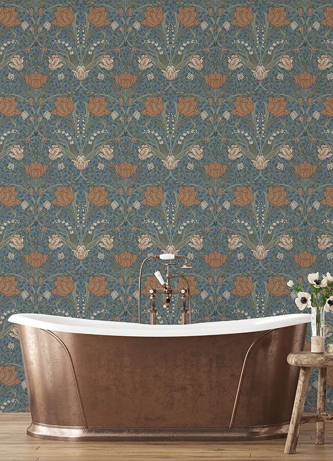 A-Street Prints Fillippa - Blue Wallpaper | Buy Online A-Street Prints Fillippa wallpaper, color Blue, SKU 4080-33009