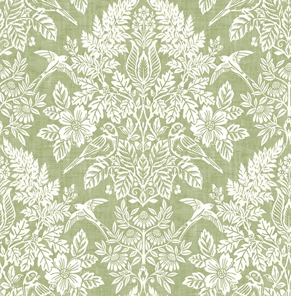 A-Street Prints Finch wallpaper, color Light Green, SKU 4173-27620