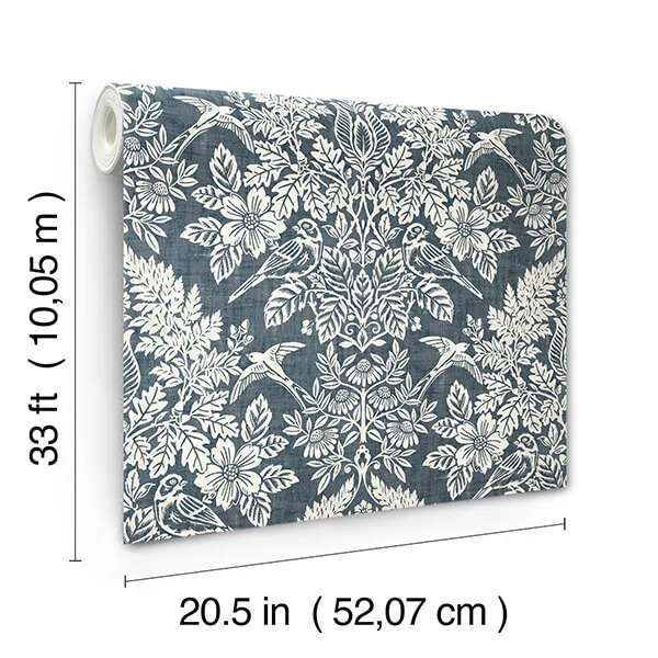 A-Street Prints Finch - Blue Wallpaper | Buy Online A-Street Prints Finch wallpaper, color Blue, SKU 4173-27622