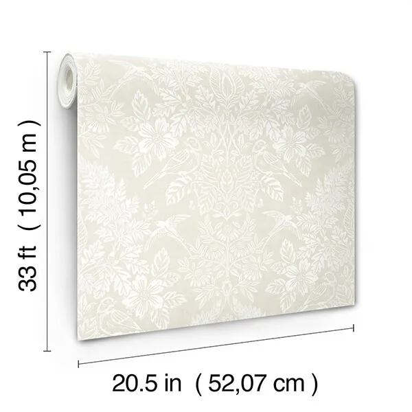 A-Street Prints Finch - Ivory Wallpaper | Buy Online A-Street Prints Finch wallpaper, color Ivory, SKU 4173-27624