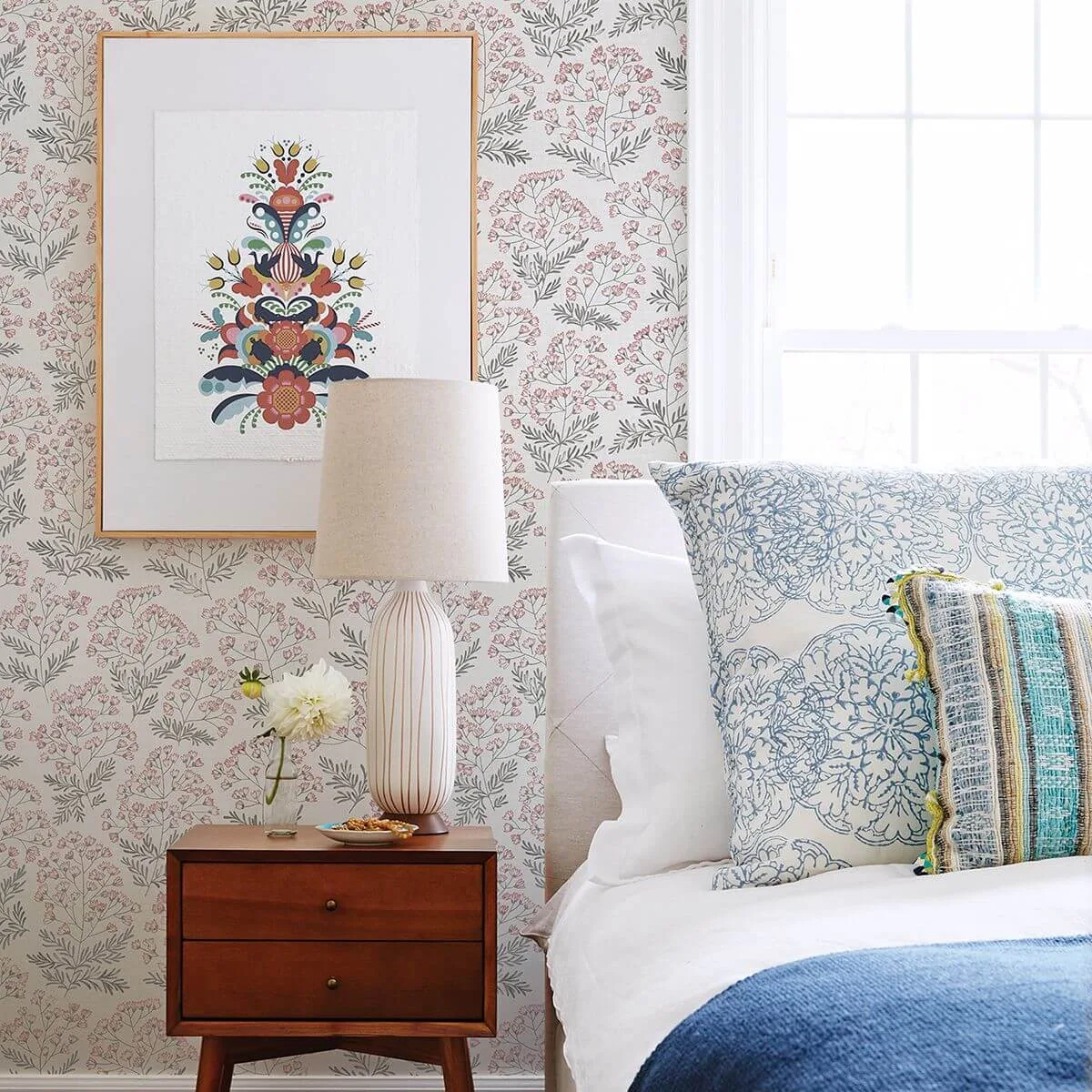 A-Street Prints Floret wallpaper, color Pink, SKU 2861-25716