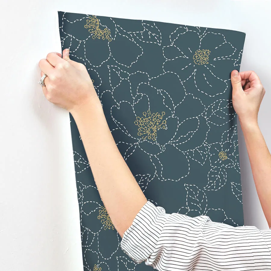 A-Street Prints Gardena wallpaper, color Indigo, SKU 4122-27009