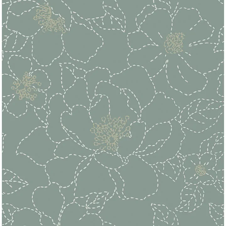 A-Street Prints Gardena wallpaper, color Sea Green, SKU 4122-27006