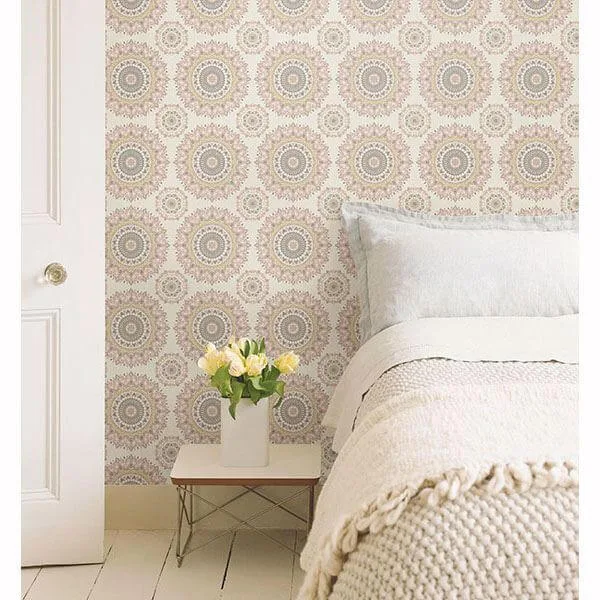 A-Street Prints Gemma wallpaper, color Light Pink, SKU 1014-001805