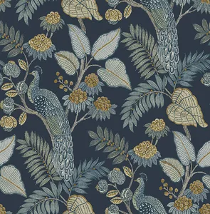 A-Street Prints Geneva wallpaper, color Dark Blue, SKU 4173-27643