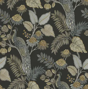 A-Street Prints Geneva wallpaper, color Black, SKU 4173-27646