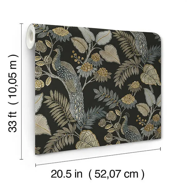 A-Street Prints Geneva wallpaper, color Black, SKU 4173-27646