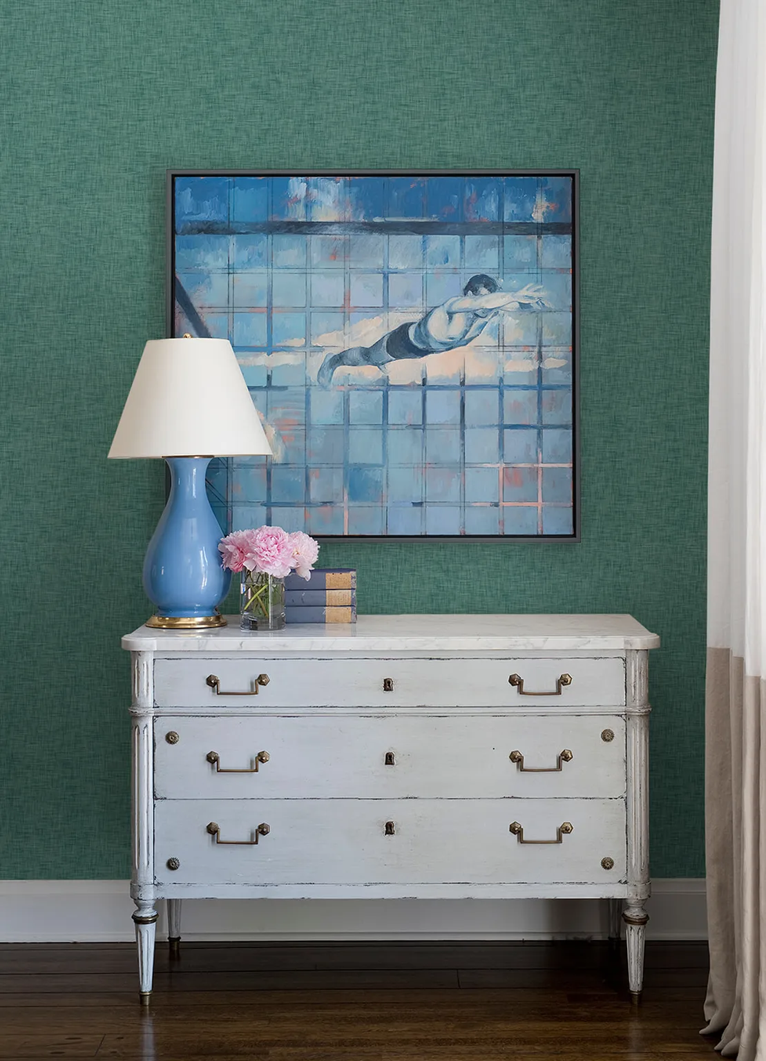 A-Street Prints Genji wallpaper, color Teal, SKU 2923-88026