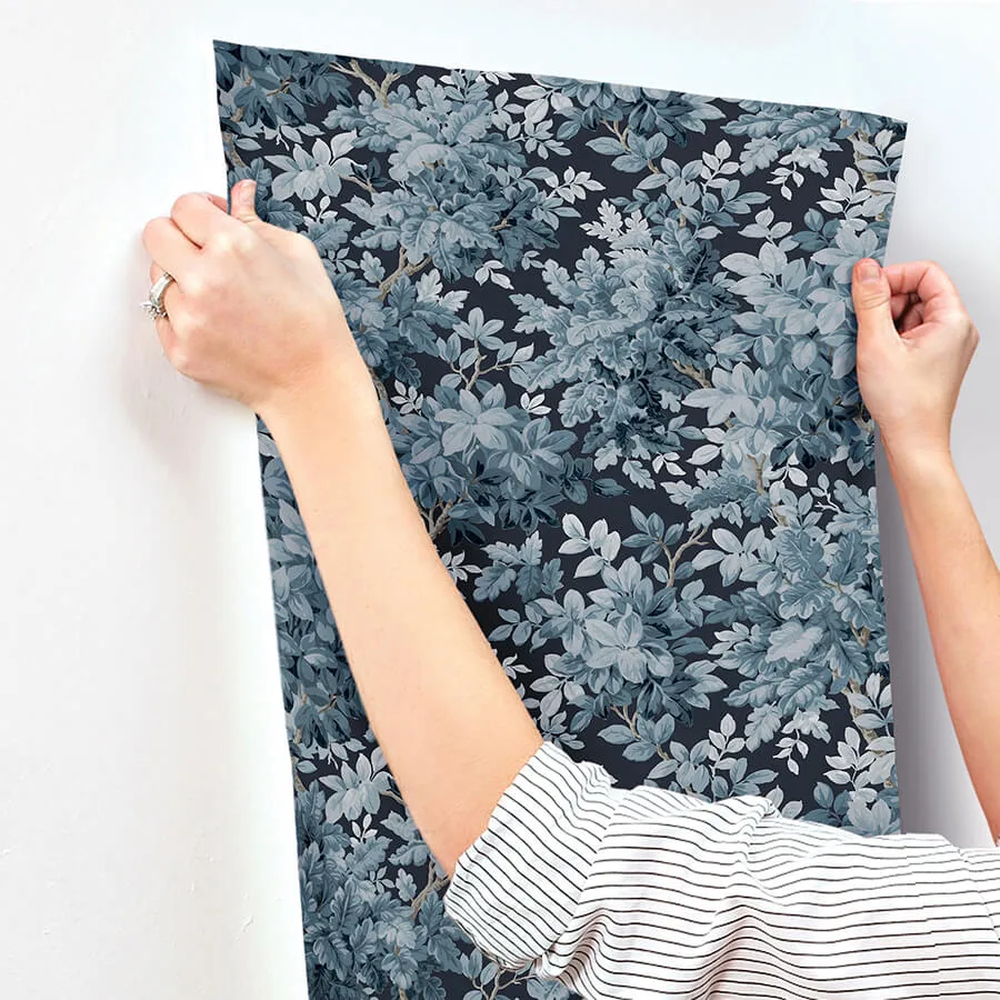 A-Street Prints Greenwood wallpaper, color Dark Blue, SKU 4147-80003