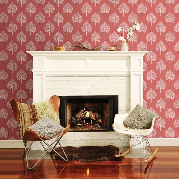 A-Street Prints Grove wallpaper, color Coral, SKU 2702-22707