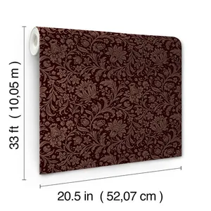 A-Street Prints Hague wallpaper, color Burgundy, SKU 4173-27627