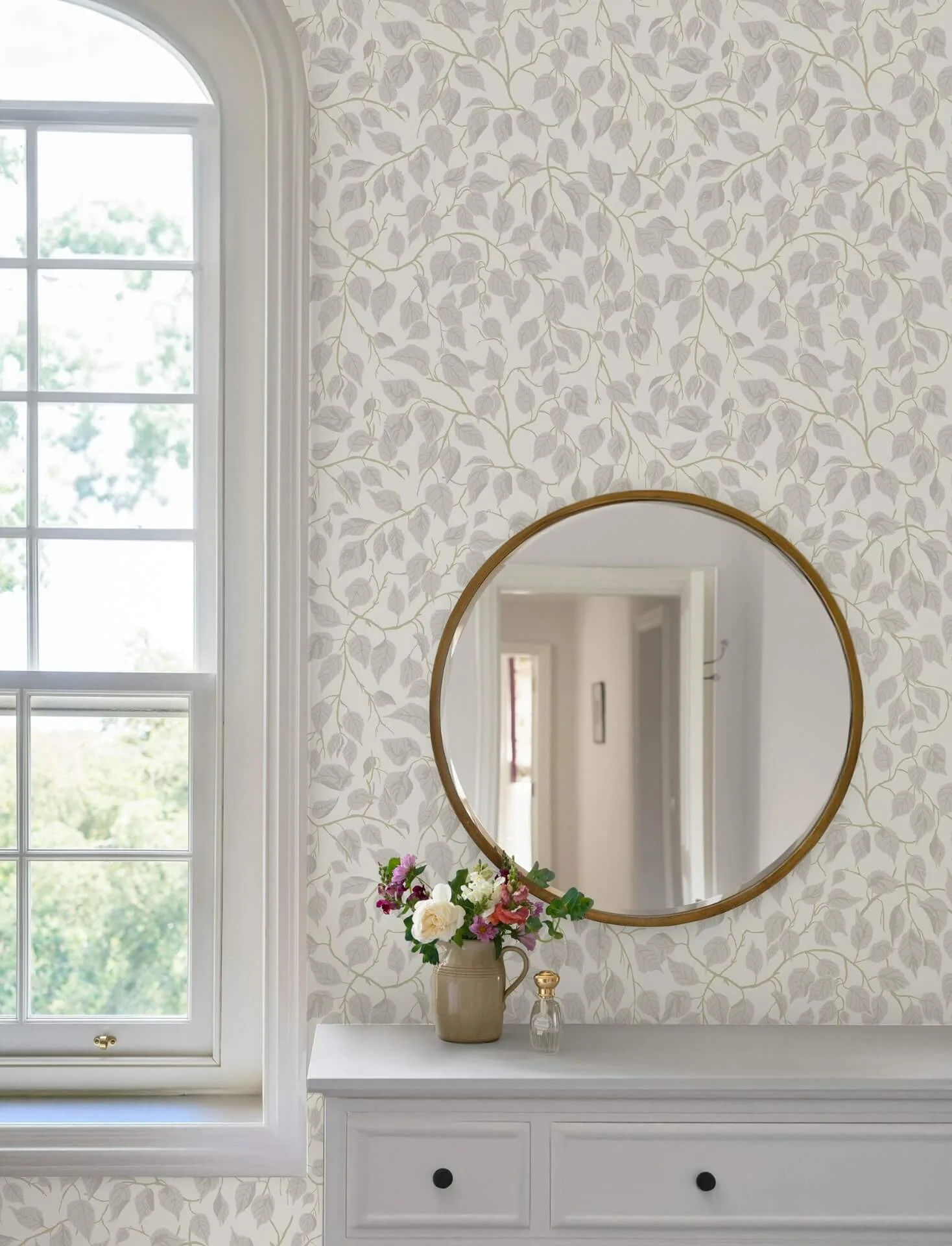 A-Street Prints Hängbjörk wallpaper, color Dove, SKU 4201-20106