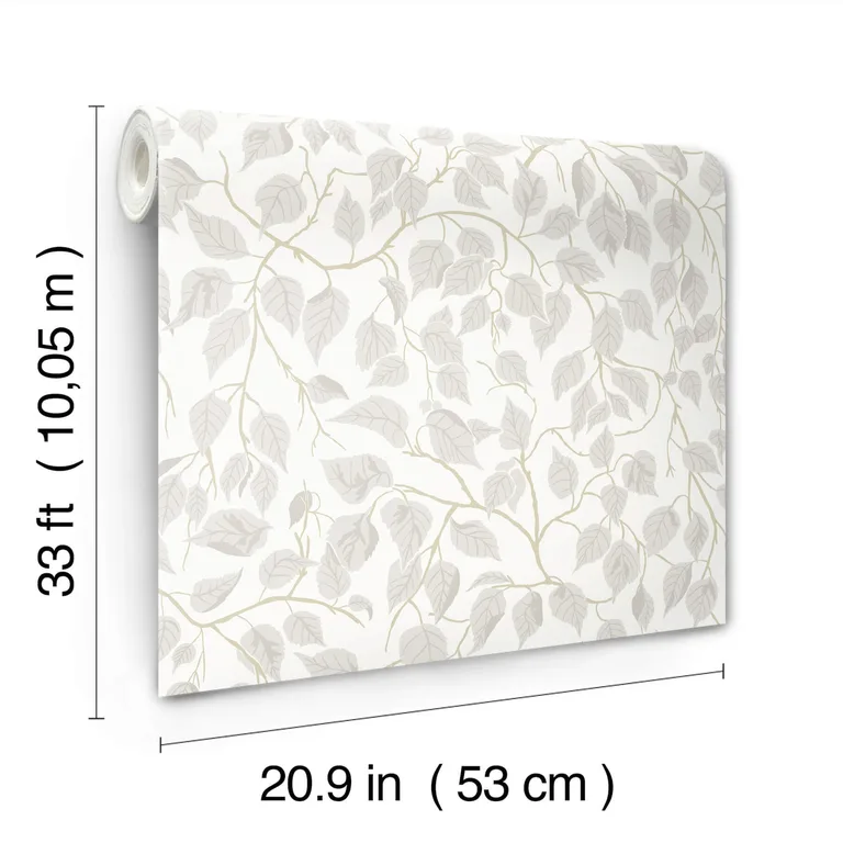 A-Street Prints Hängbjörk wallpaper, color Dove, SKU 4201-20106