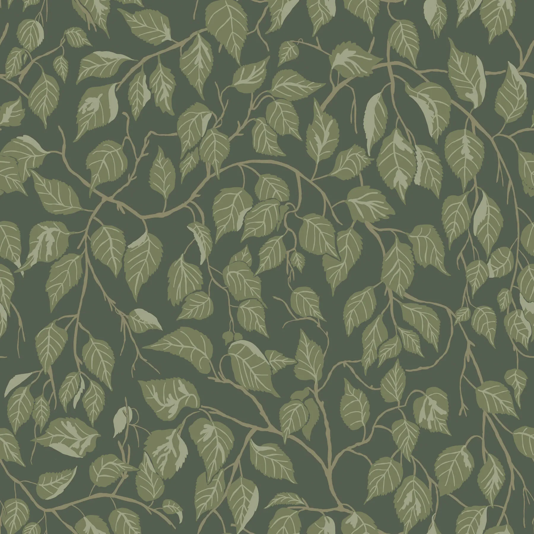 A-Street Prints Hängbjörk wallpaper, color Evergreen, SKU 4201-20108