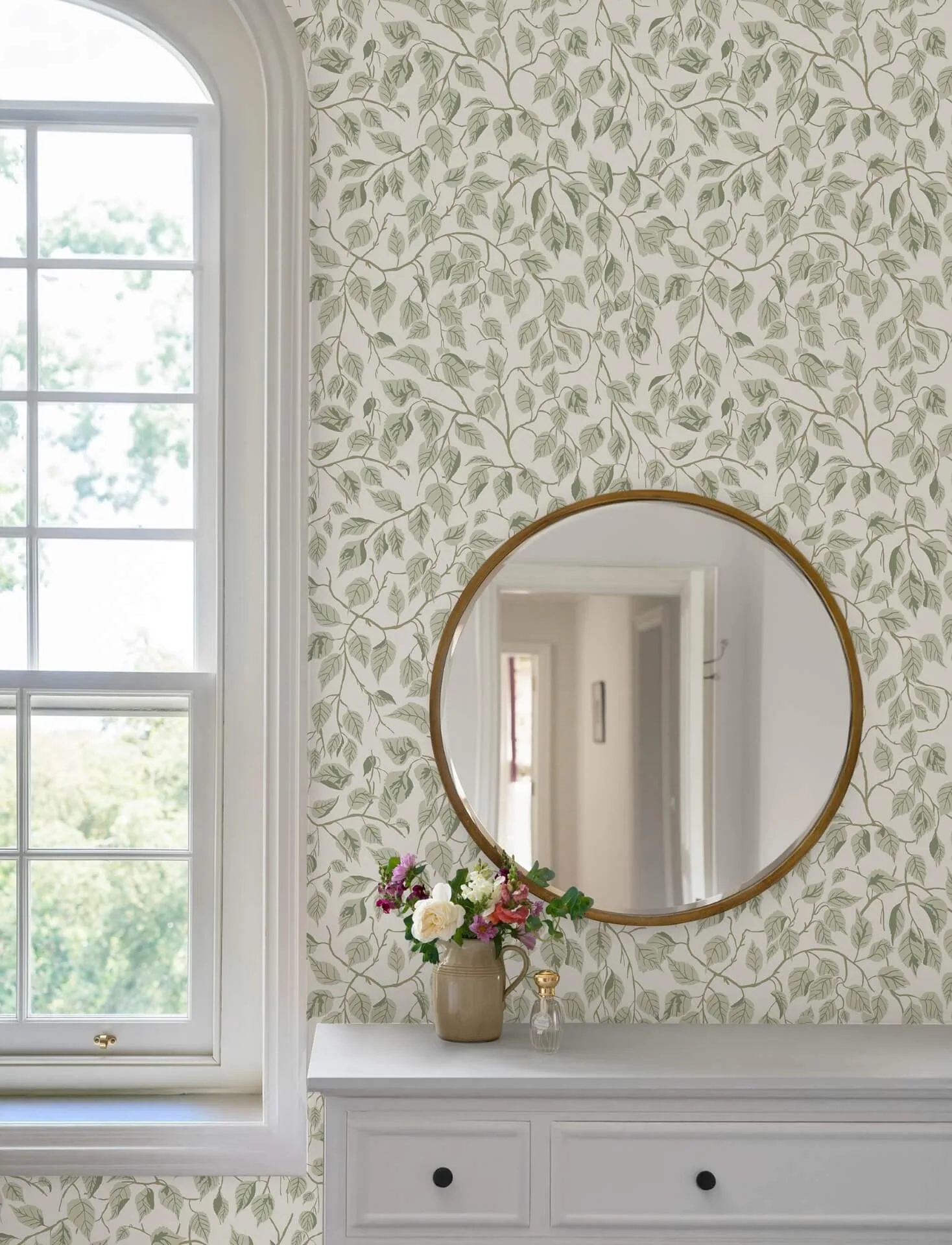 A-Street Prints Hängbjörk wallpaper, color Sage, SKU 4201-20107