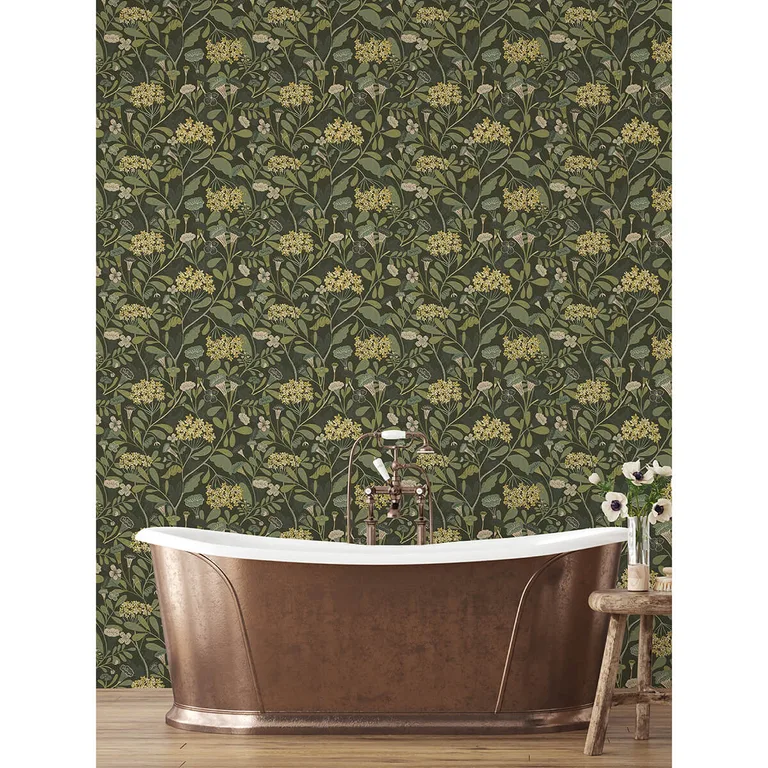 A-Street Prints Hybbe wallpaper, color Dark Green, SKU 2999-55022