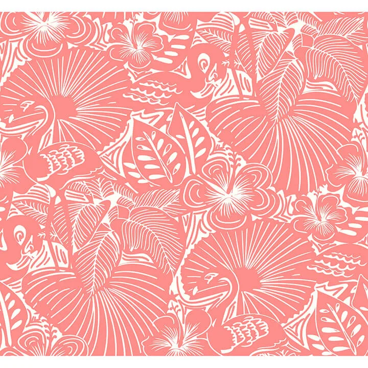 A-Street Prints Idalia wallpaper, color Coral, SKU 4135-72717