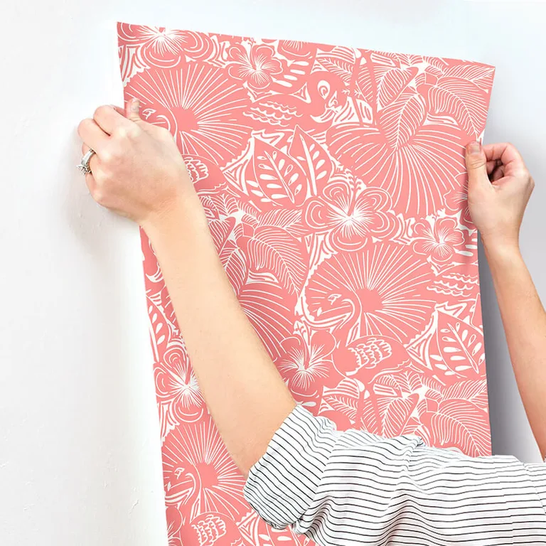 A-Street Prints Idalia wallpaper, color Coral, SKU 4135-72717