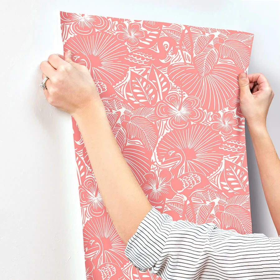 A-Street Prints Idalia - Coral Wallpaper | Buy Online A-Street Prints Idalia wallpaper, color Coral, SKU 4135-72717
