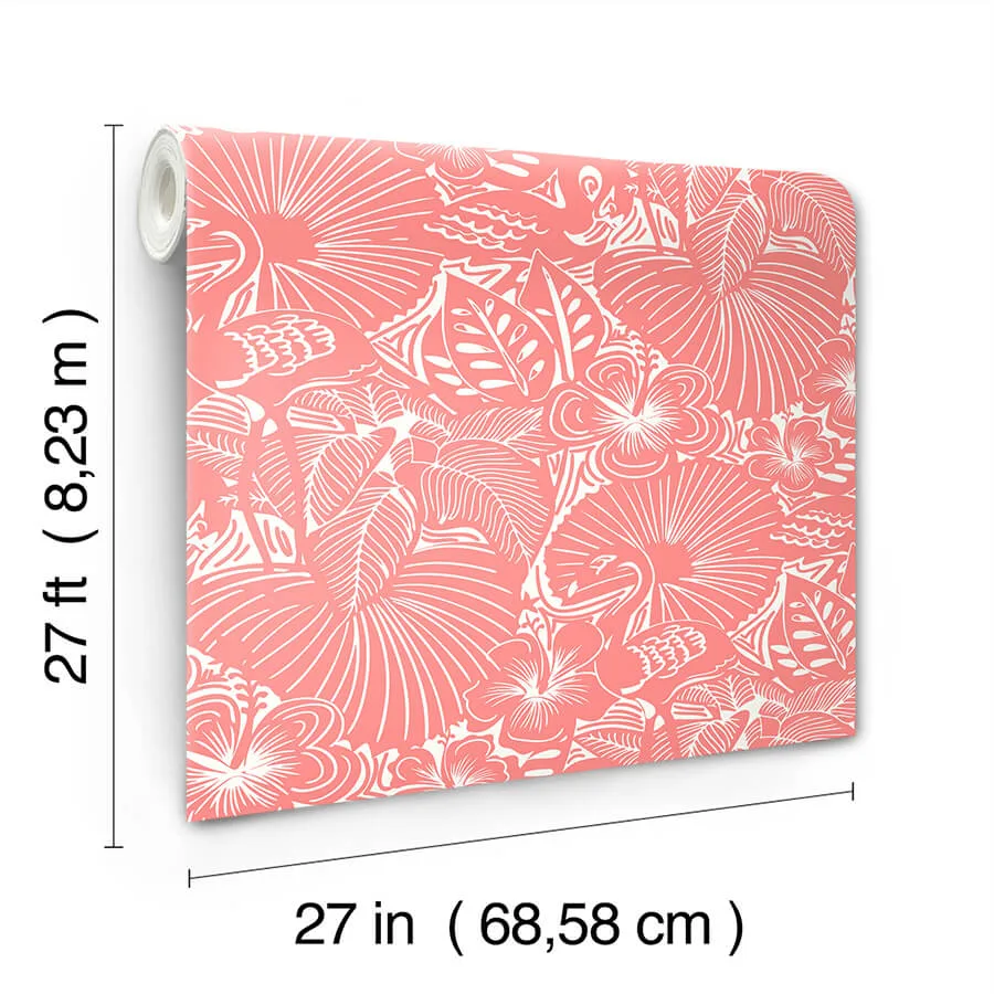 A-Street Prints Idalia - Coral Wallpaper | Buy Online A-Street Prints Idalia wallpaper, color Coral, SKU 4135-72717