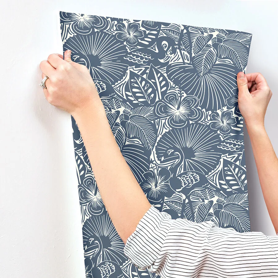 A-Street Prints Idalia wallpaper, color Navy, SKU 4135-72716