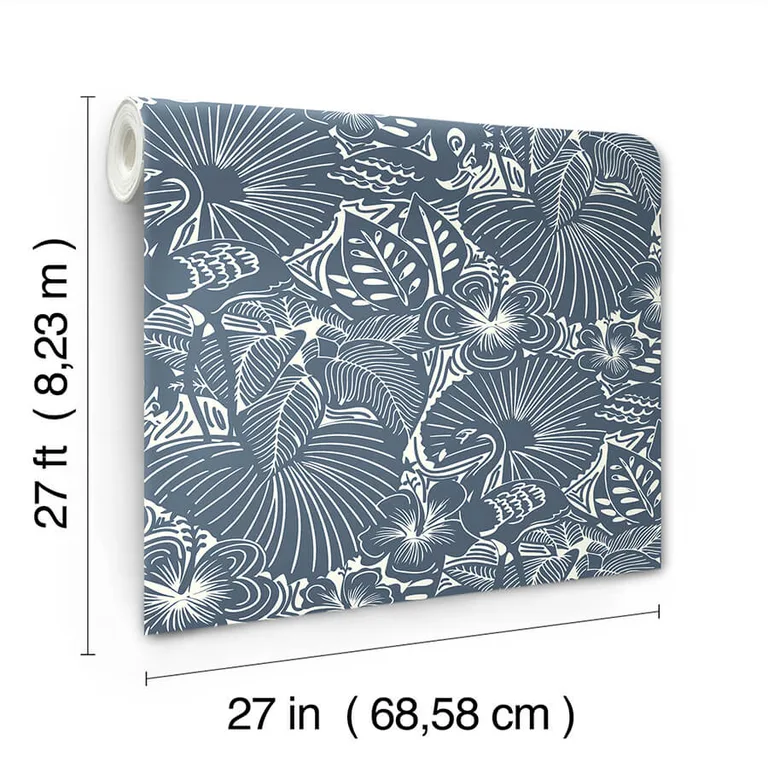 A-Street Prints Idalia wallpaper, color Navy, SKU 4135-72716