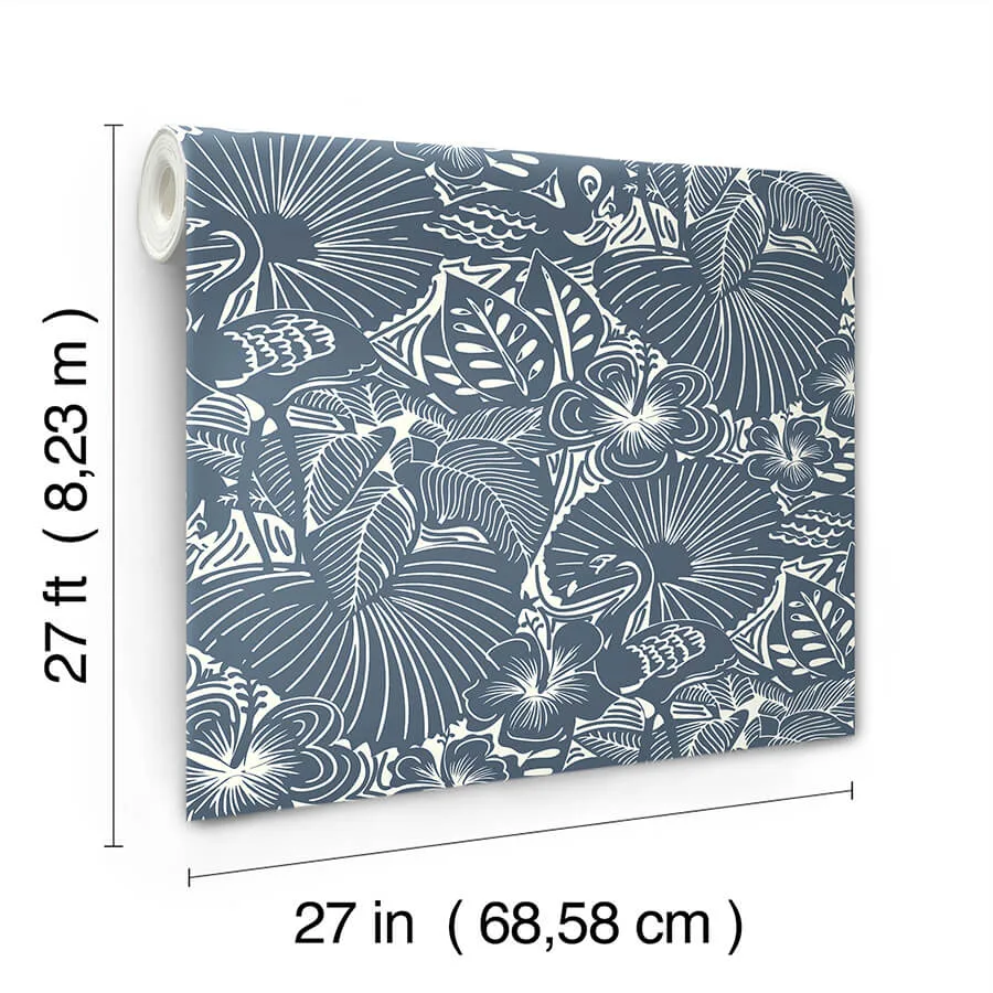 A-Street Prints Idalia wallpaper, color Navy, SKU 4135-72716