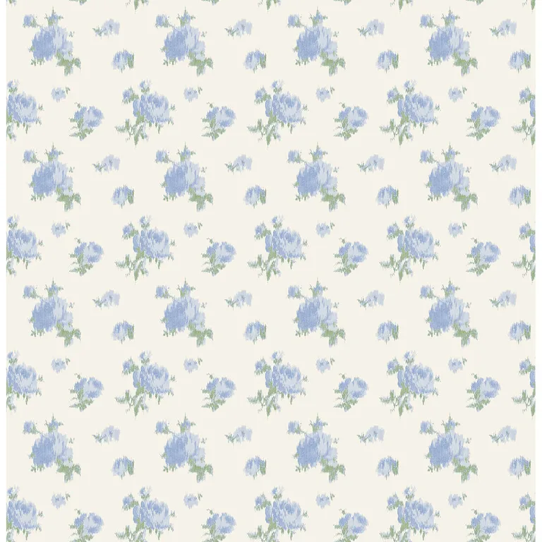 A-Street Prints Ikat Rose wallpaper, color Blue, SKU AST4107