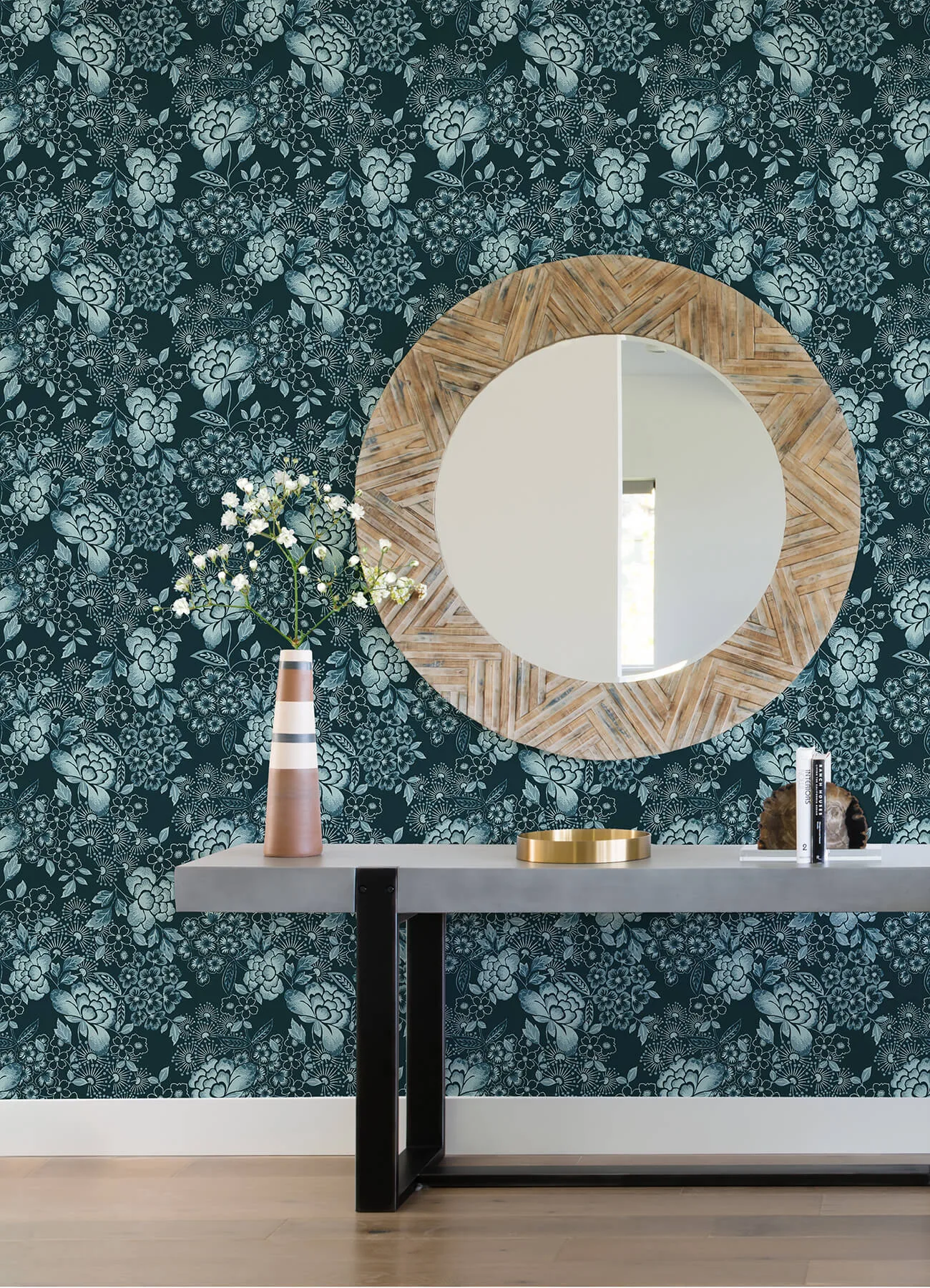 A-Street Prints Irina wallpaper, color Navy, SKU 4081-26300