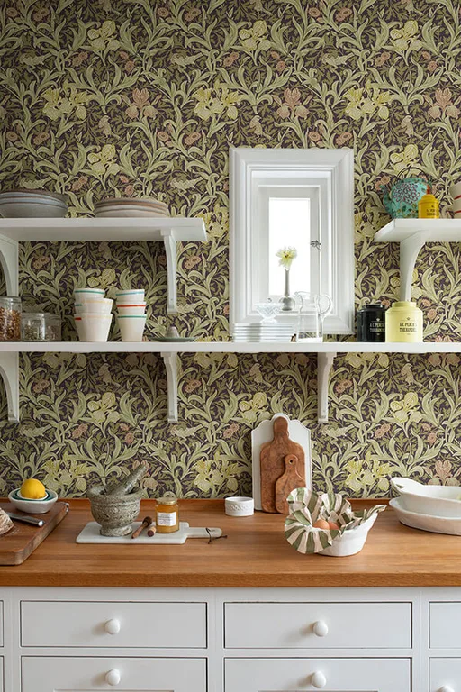 A-Street Prints Iris wallpaper, color Plum, SKU 4171-82052