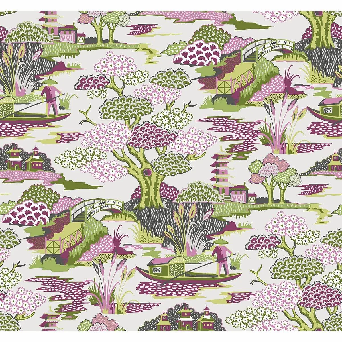 A-Street Prints Joy De Vie wallpaper, color Magenta, SKU 2901-87506