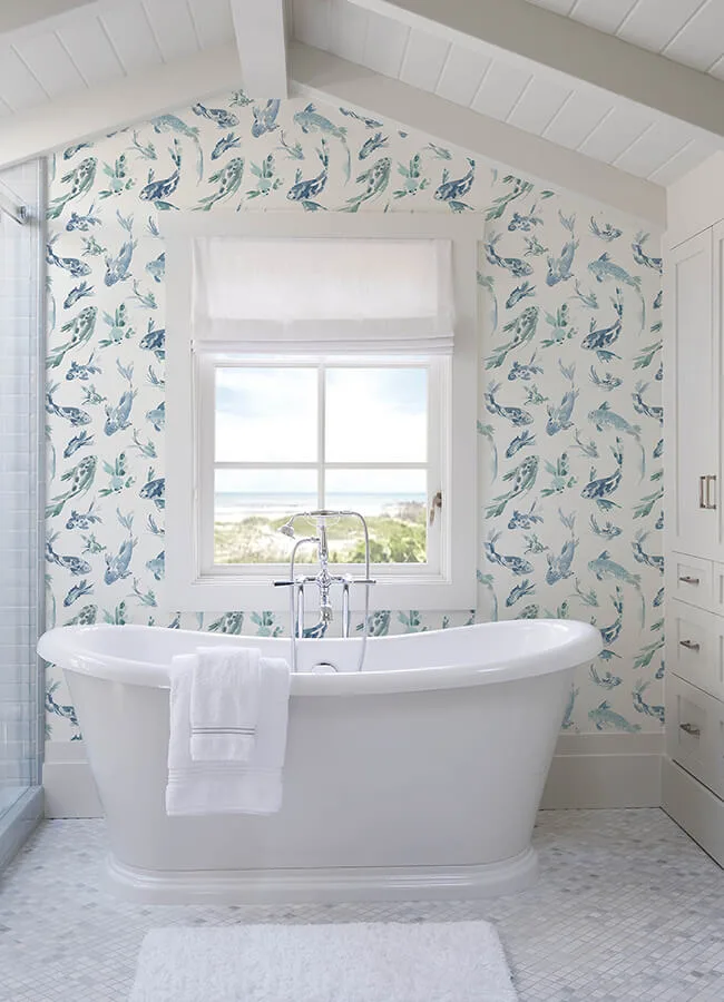 A-Street Prints Koi wallpaper, color Blue, SKU 4172-27500