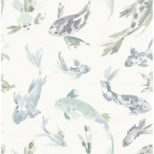 A-Street Prints Koi wallpaper, color Seafoam, SKU 4172-27502