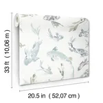 A-Street Prints Koi wallpaper, color Seafoam, SKU 4172-27502