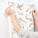 A-Street Prints Koi - Stone Wallpaper | Buy Online A-Street Prints Koi wallpaper, color Stone, SKU 4172-27503
