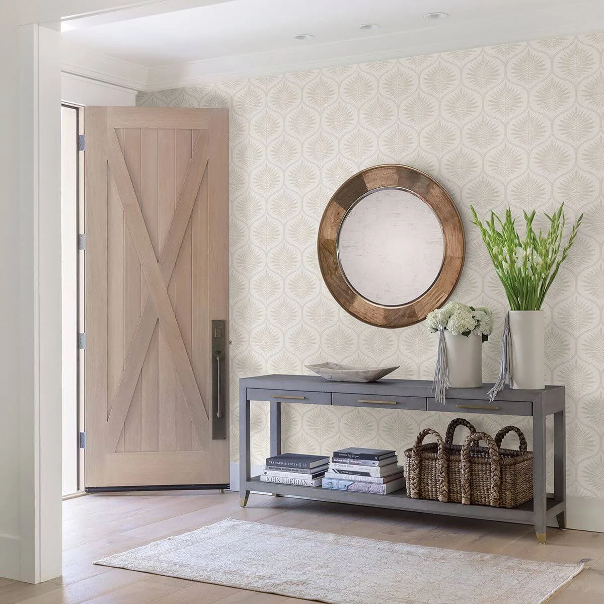 A-Street Prints Laurel wallpaper, color Bone, SKU 2861-25722