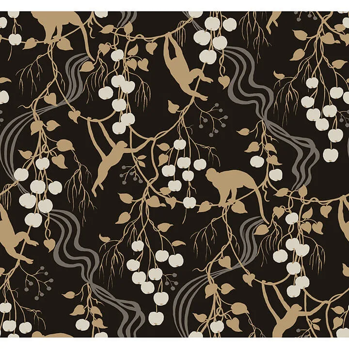 A-Street Prints Linden wallpaper, color Black, SKU 4147-80009