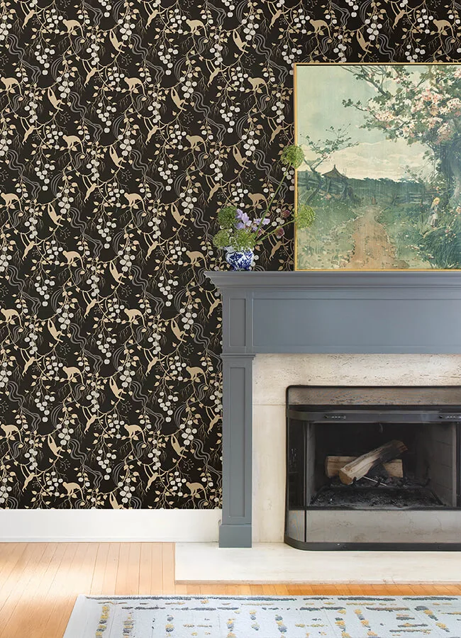A-Street Prints Linden - Black Wallpaper | Buy Online A-Street Prints Linden wallpaper, color Black, SKU 4147-80009