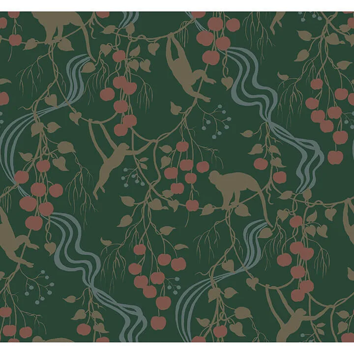 A-Street Prints Linden wallpaper, color Dark Green, SKU 4147-80008