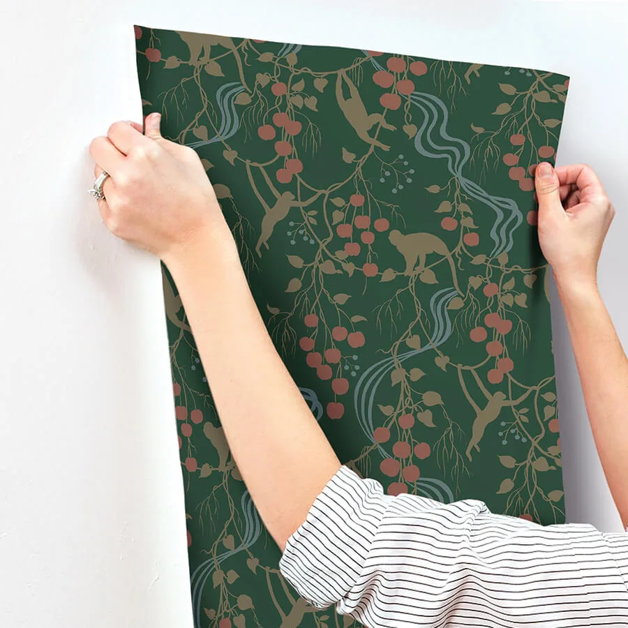 A-Street Prints Linden wallpaper, color Dark Green, SKU 4147-80008